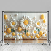 Lofaris Small Yellow Spring Flowers Cake Smash Photo Backdrop